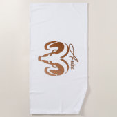 Serviette De Plage Le bronze porte le bélier Zodiac (Devant)