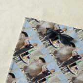 Serviette De Plage Le Cat du Café (En situation)