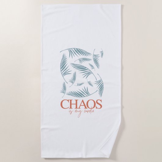 Serviette De Plage Le chaos est mon cardio (Devant)