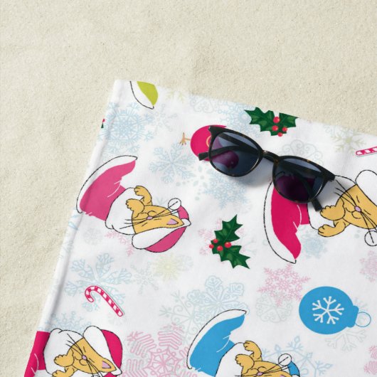 Serviette De Plage Le chat de Noël dort (En situation)