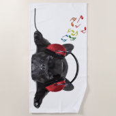 Serviette De Plage Le Chien-taureau noir de France s'installe dans se (Devant)