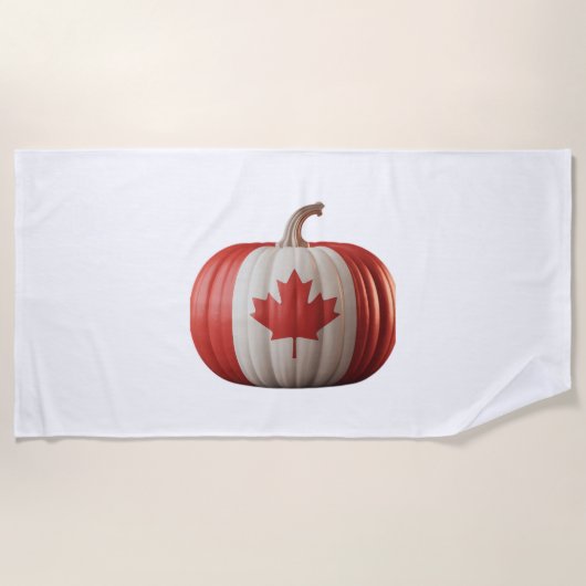 Serviette De Plage Le Citrouille du drapeau canadien Maple Leaf remer (Devant)