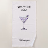 Serviette De Plage Le Cocktail Lavande du Club Social de la Mariée (Devant)