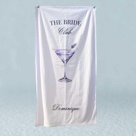 Serviette De Plage Le Cocktail Lavande du Club Social de la Mariée