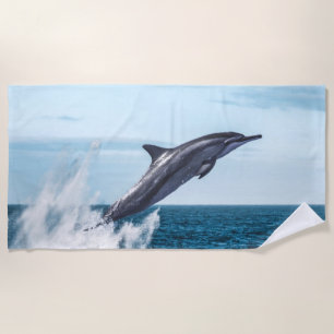 Serviette De Plage Le dauphin qui saute de l'océan