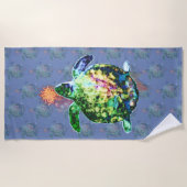 Serviette De Plage Le doigt de couleur cosmique (Devant)