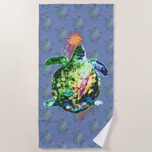 Serviette De Plage Le doigt de couleur cosmique (Devant)