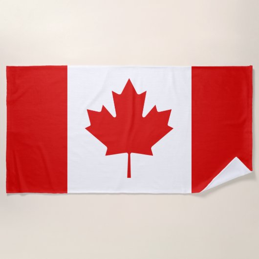 Serviette De Plage Le drapeau de la Feuille d'érable du Canada (Devant)