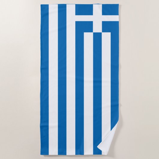 Serviette De Plage Le drapeau national de la Grèce (Devant)