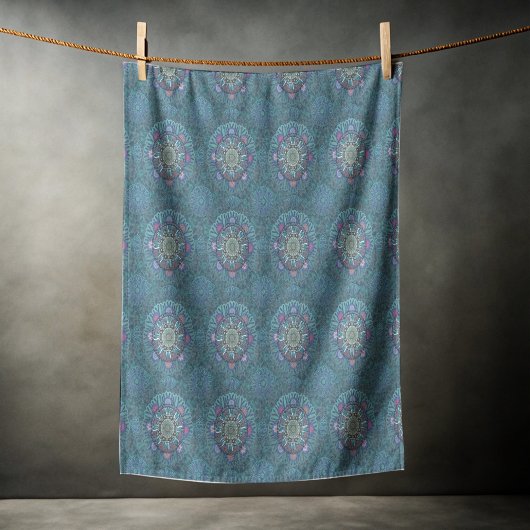 Serviette De Plage Le filtre Floral Air Force Blue Manipur Mandala