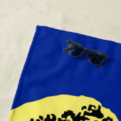 Serviette De Plage Le Grand Hokusai Wave de Blue Yellow (En situation)