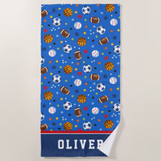 Serviette De Plage Le meilleur bleu royal coloré folâtre des boules