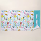Serviette De Plage Le Motif ABC du Dr Seuss avec des mots (Devant)