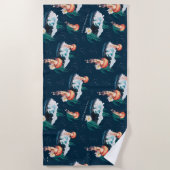 Serviette De Plage Le Motif de la méduse blanche Lotus Ocean (Devant)