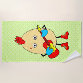 Serviette De Plage Le musicien de rock Egghead (Devant)
