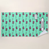 Serviette De Plage Le nom de style de graffiti d'os de chiens (Devant)