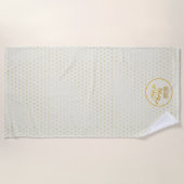Serviette De Plage Le Nouveau M. et Mme (nom, date) Mariage Coeurs d' (Devant)