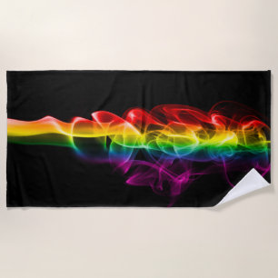 Serviette De Plage Le panache d'énergie arc-en-ciel de SlipperyJoe a 