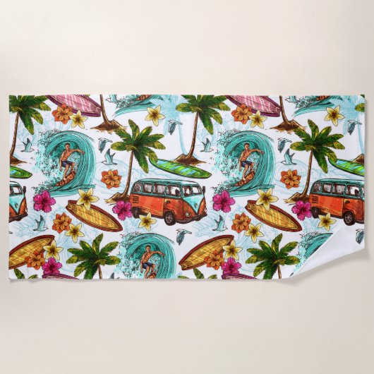Serviette De Plage Le paradis des surfeurs (Devant)