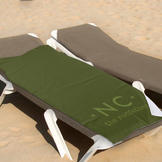 Serviette De Plage Le Parrain de l'armée verte Khaki Monogram Pêcheur