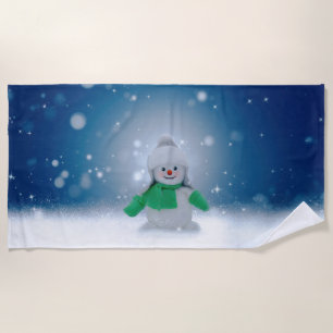 Serviette De Plage Le personnage de bonhomme de neige de Noël adorabl