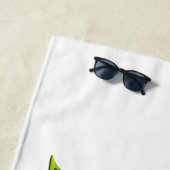 Serviette De Plage Le Phoenix vert se lève en blanc (En situation)