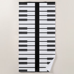 Serviette De Plage Le piano verrouille le graphique chic de musique