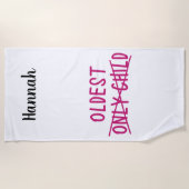 Serviette De Plage Le plus âgé avec un seul enfant traversé (Devant)