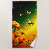 Serviette De Plage Le pollen doré des abeilles explose Joy Design (Devant)