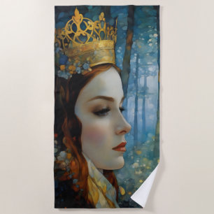 Serviette De Plage Le portrait de l'histoire du coeur perdu de la Rei