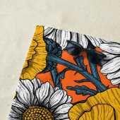 Serviette De Plage Le pré en jaune et bleu (En situation)