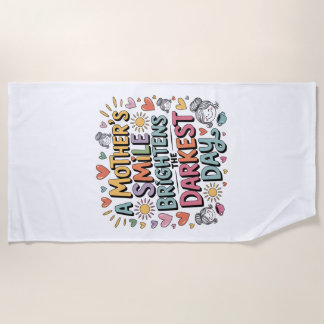 Serviette De Plage Le sourire d'une mère illumine le jour le plus som