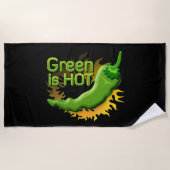Serviette De Plage Le vert est CHAUD (Devant)