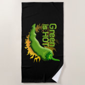 Serviette De Plage Le vert est CHAUD (Devant)