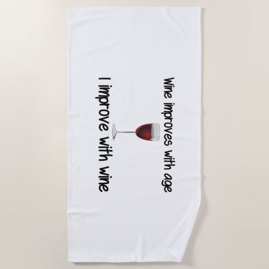 Serviette De Plage le vin s'améliore avec l'âge (Devant)