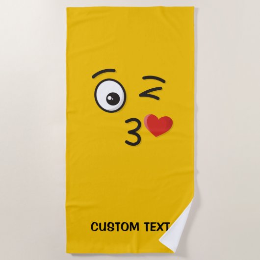 Serviette De Plage Le visage Jetant un baiser (Devant)