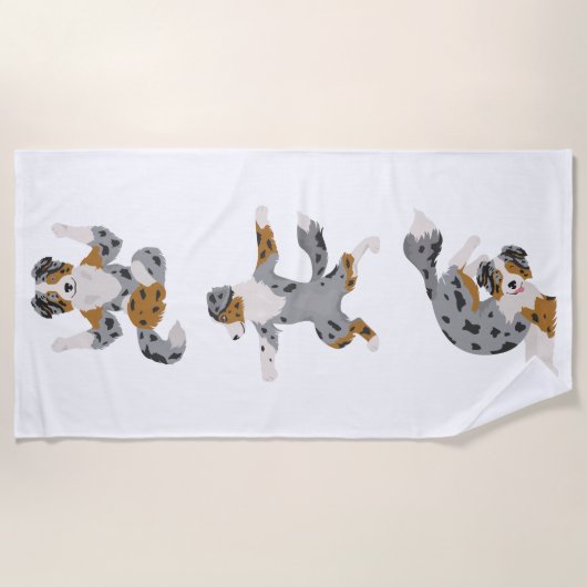 Serviette De Plage Le yoga pose de berger australien (Devant)