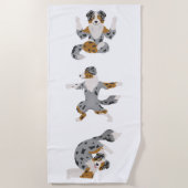 Serviette De Plage Le yoga pose de berger australien (Devant)