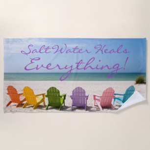 Serviette De Plage L'eau salée guérit tout