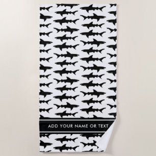 Serviette De Plage L'école des requins ajoutent votre propre texte