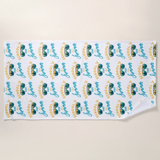 Serviette De Plage L'École Est Sortie Pour L'Été (Devant)