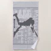 Serviette De Plage Lecteur de baseball Design Beach Towel (Devant)