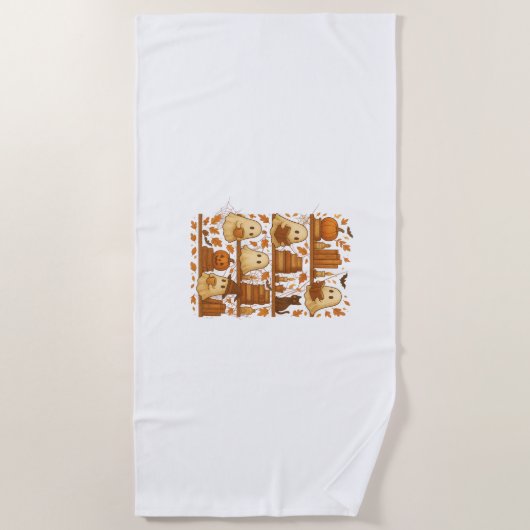 Serviette De Plage Lecture de Halloween Ghost Lover (Devant)