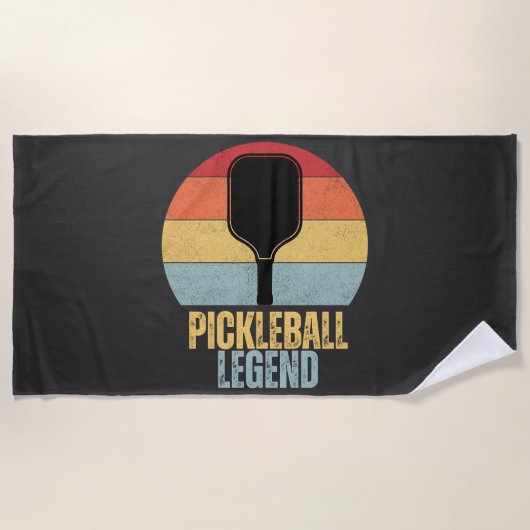 Serviette De Plage Légende drôle de Pickleball (Devant)