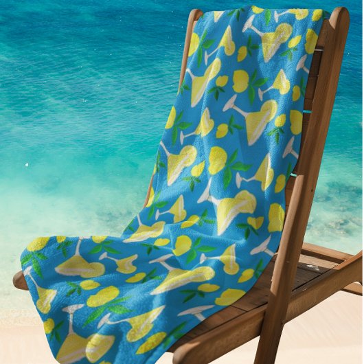 Serviette De Plage Lemon Drops Lemons Caribbean Blue Beach Towel