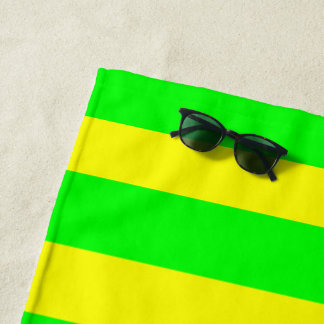 Serviette De Plage Lemon Yellow and Lime Green Stripes 