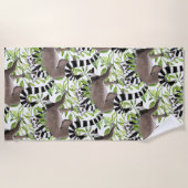 Serviette De Plage Lémuriens de la jungle tropicale de Madagascar (Devant)