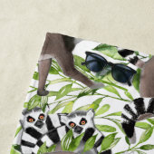 Serviette De Plage Lémuriens de la jungle tropicale de Madagascar (En situation)