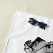 Serviette De Plage Lente Rive, Joyeux Os (En situation)