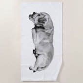 Serviette De Plage Lente Rive, Joyeux Os (Devant)